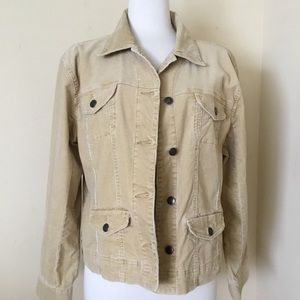 Chico’s Corduroy Jacket Button Front Closure Sz 2